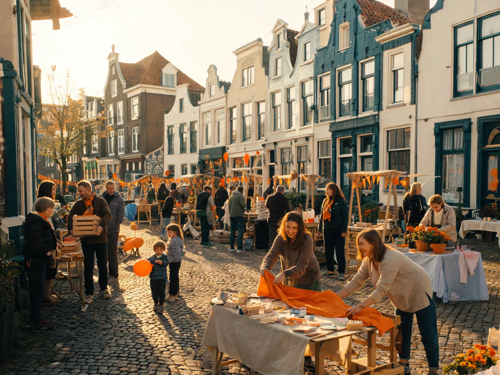 Illustratief conceptbeeld van mensen die elkaar ontmoeten tijdens een lokaal evenement.